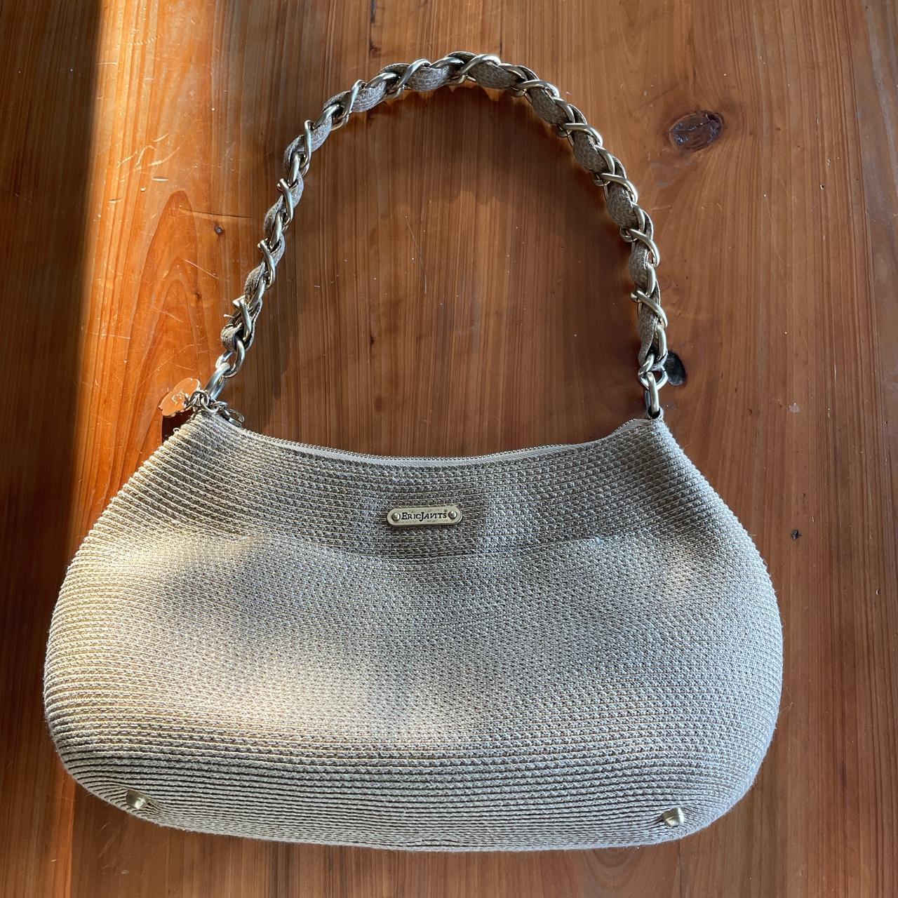 Eric Javits Women's Black and Gold Bag | Depop